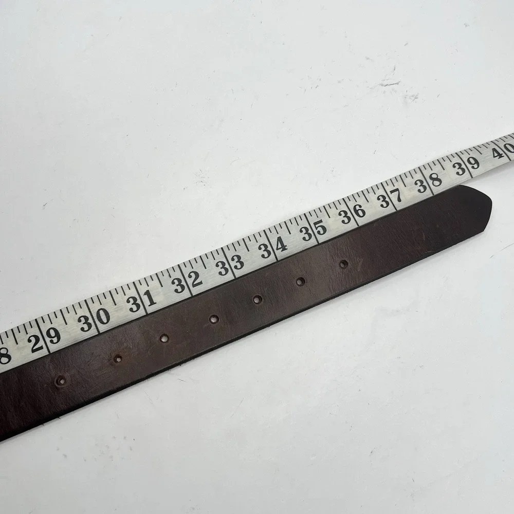 Leather Belt 33 Brown No Buckle No Keeper Loop Has Snap Fasteners Classic